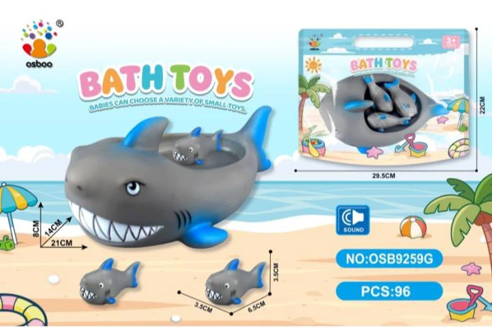 Water Play Bathroom PVC Water Play Shark Set