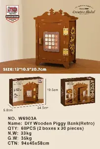 DIY Wooden Vintage Piggy Bank