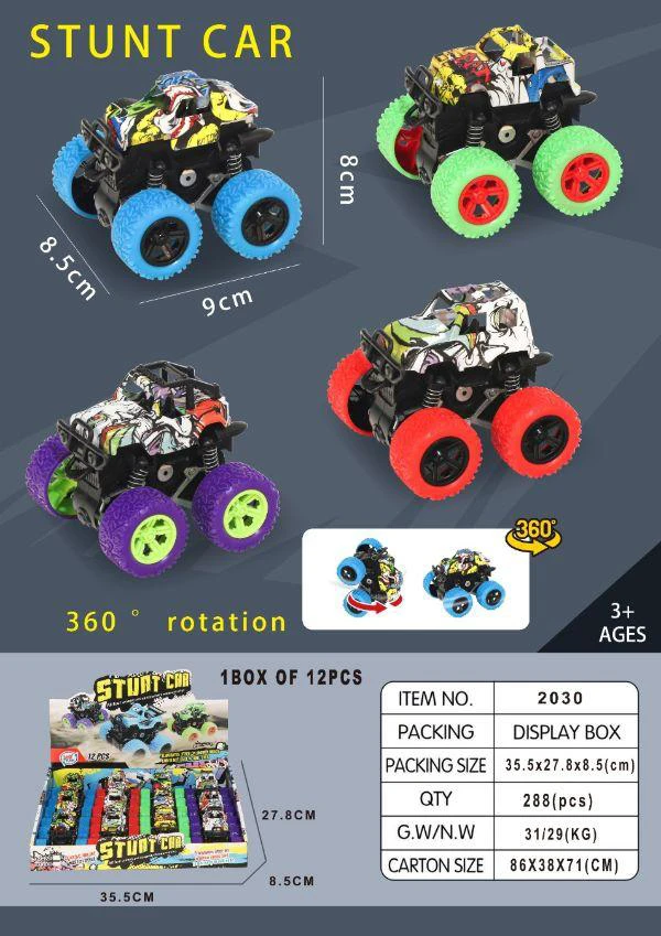 Internet celebrity bigfoot monster double inertia car four-wheel drive off-road vehicle graffiti inertia car (12PCS single price)