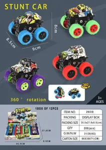 Internet celebrity bigfoot monster double inertia car four-wheel drive off-road vehicle graffiti inertia car (12PCS single price)