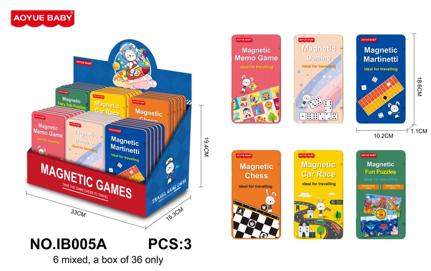 6 Sets * 6 Game Chess Box (Magnetic Iron Box)