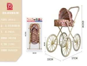 Green Leaf Floral Thick Fabric Stroller (Iron)