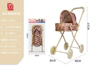 Green Leaf Floral Thick Fabric Stroller (Iron)