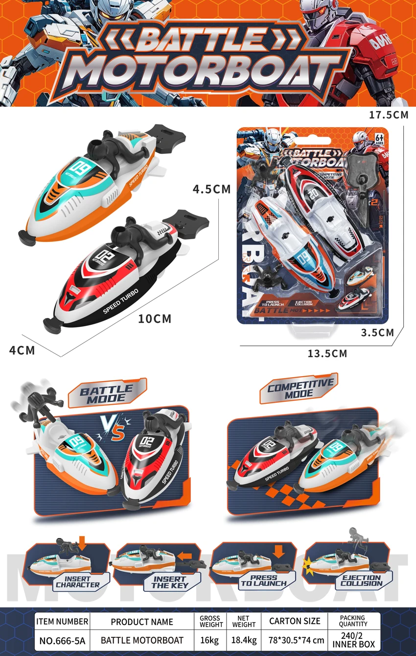 Racing Battle Colliding Speedboat