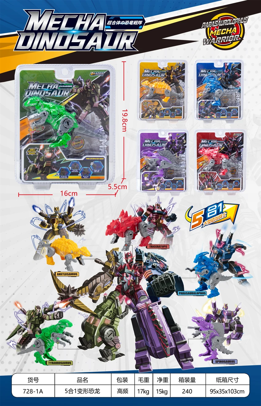 Transforming Combined Dinosaur Warrior