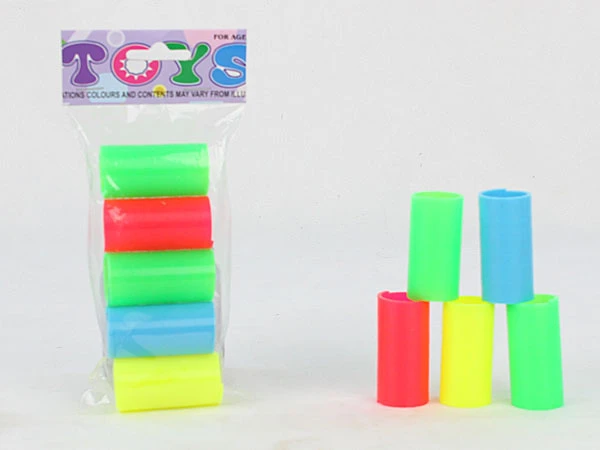 5 solid color round rainbow rings