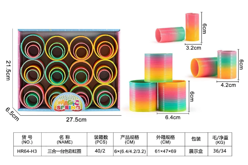 Three-in-one table-colored rainbow ring