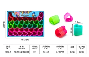 42 pieces of peach heart gradient rainbow rings