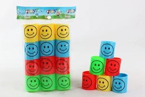 Solid color smiley face rainbow rings
