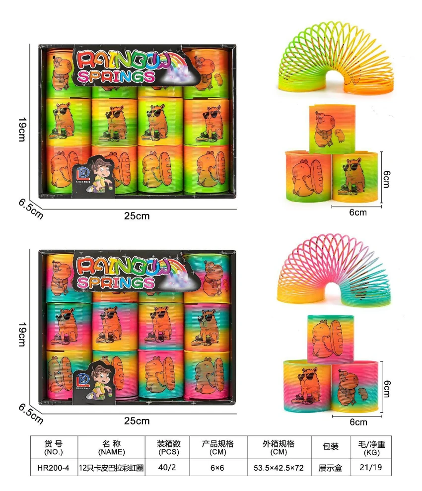 12 Capybara Rainbow Rings