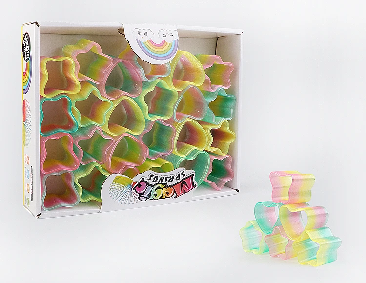 24 Gold Powder Oddly Shaped Rainbow Rings