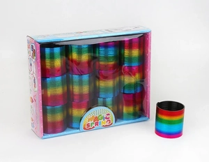 12 horizontal striped foiled rainbow rings