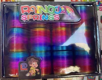 Horizontal Striped Gold Foil Rainbow Rings