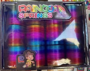 Horizontal Striped Gold Foil Rainbow Rings