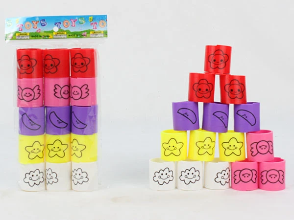 12 5-design candy print round rings