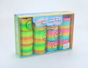 12 Smiley Face Transparent Rainbow Rings