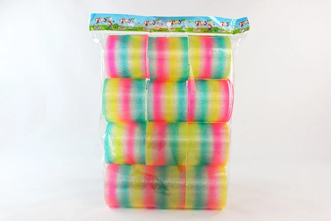 No. 2 Gold Glitter Rainbow Rings, 12 Pieces per Pack