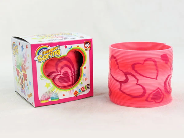 Four-Color Gradient Heart Print Rainbow Ring