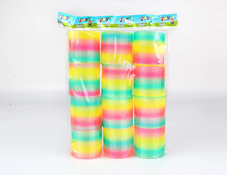 No. 3 Gold Glitter Rainbow Rings, 12 Pieces per Pack