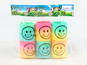6 smiley face round rainbow rings