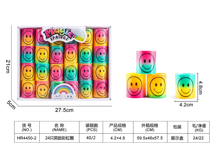 24 Smiley Face Rainbow Rings
