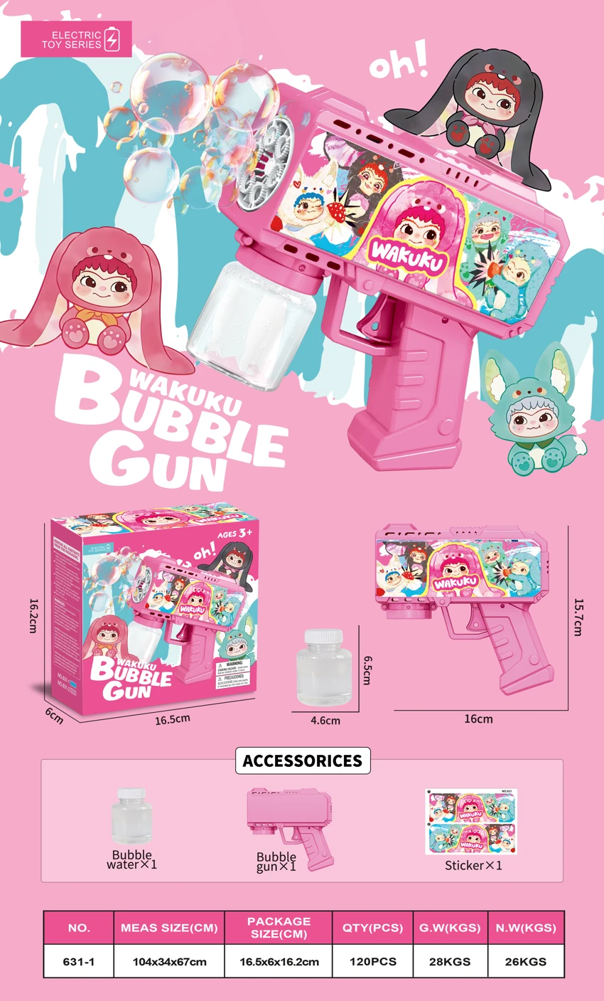 WAKUKU Square Bubble Gun