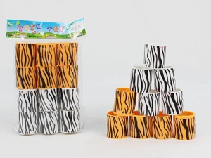 12 animal print rainbow rings