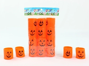 12 pumpkin face print rainbow rings