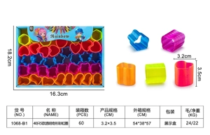 40 pieces of 5 kinds of transparent uniquely shaped rainbow rings