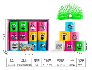 3 random 6-color monster face rainbow rings