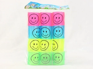 12 transparent smiley face round rings