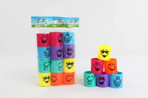 12 solid color emoji rainbow rings