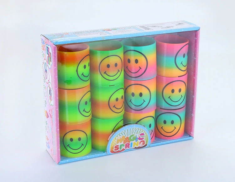 12 smiley face rainbow rings
