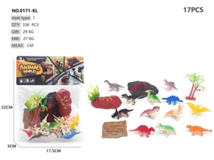 Solid PVC Dinosaur Scene 17pcs