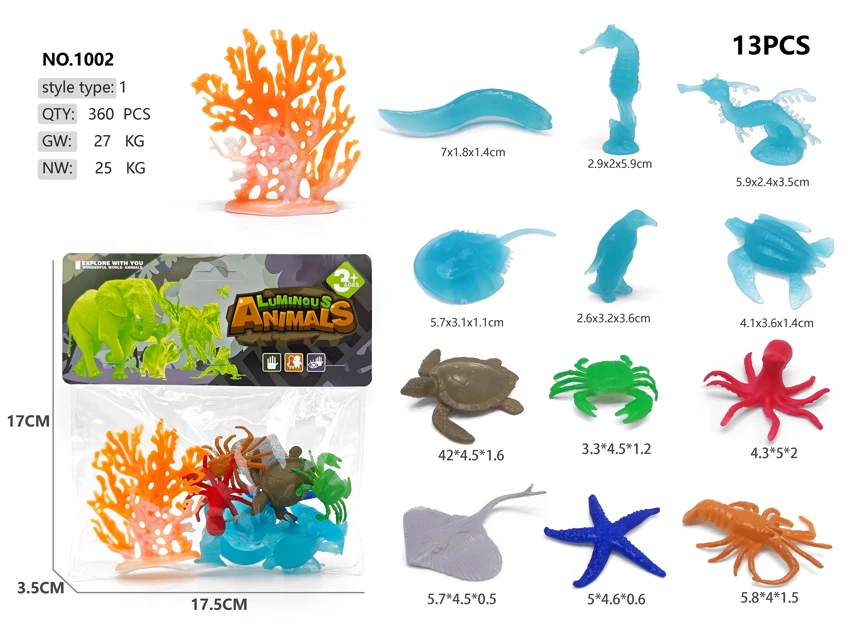 6 Glowing Blue 6 Ocean Animals