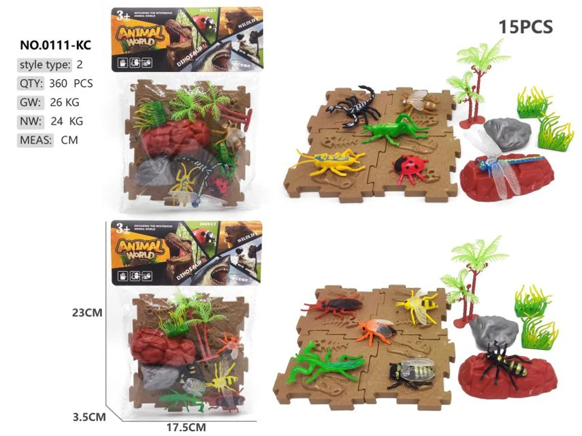 6 insect building block scenes