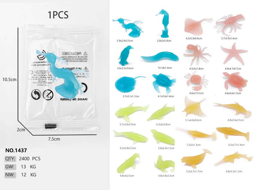 Luminous Marine Animals (24 mixed pieces)