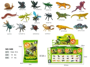 Solid Model Insect and Lizard Blind Bag (54 pieces per display box)