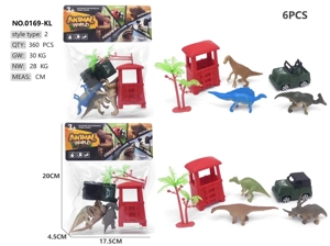 Solid PVC Dinosaur Scene 6pcs
