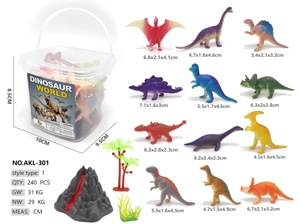 Small square bucket 12: spray-painted colorful dinosaurs