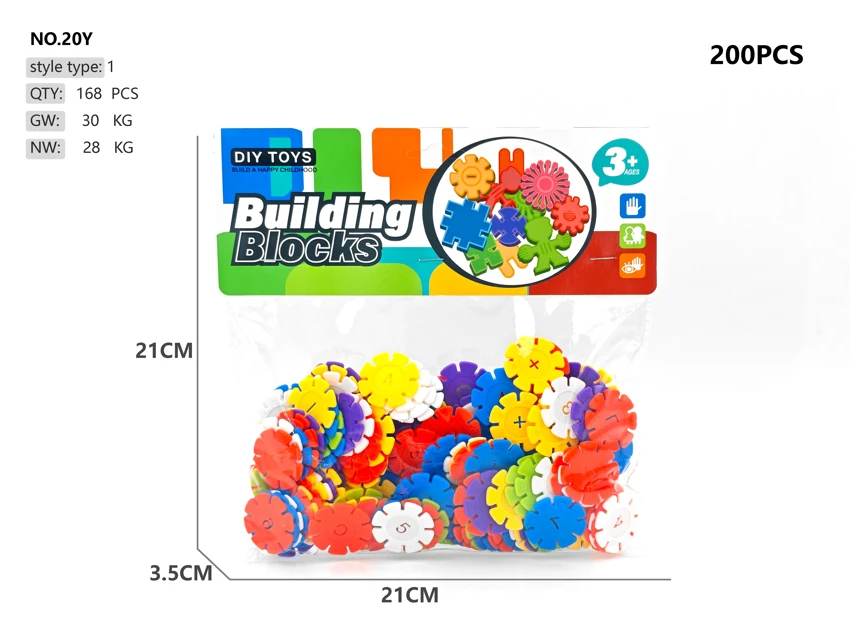 Digital snowflake building blocks 200pcs