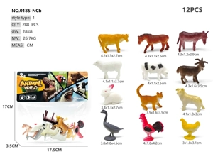 Solid PVC Farm Animals 12pcs