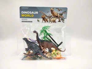 2 6.5-inch dinosaurs with 12 small dinosaurs