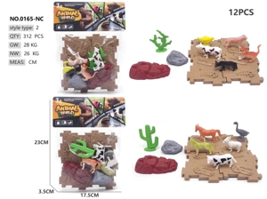 Solid PVC Farm Animal Scene 12pcs