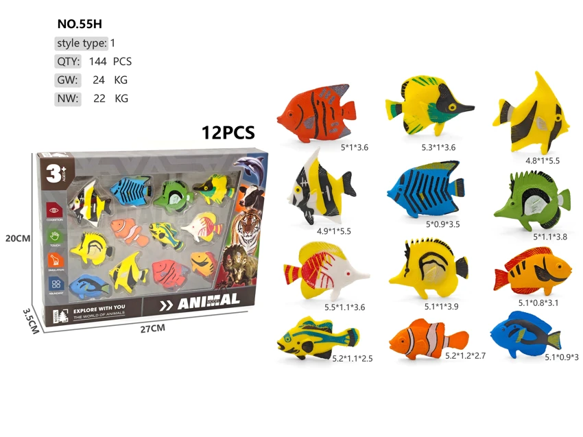 Box of 12 marine fish