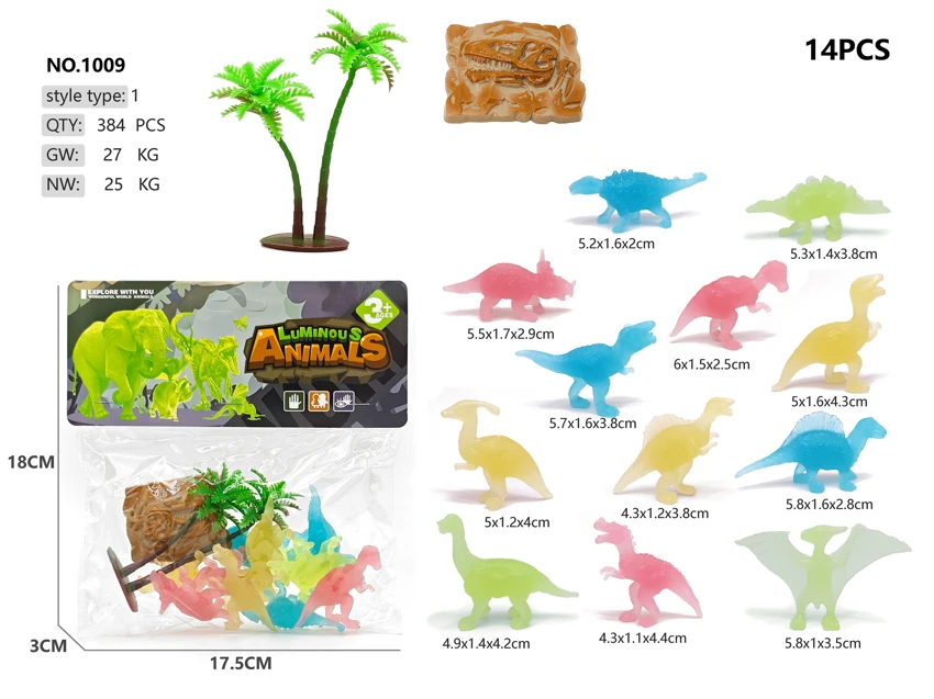 12 Glowing Dinosaurs
