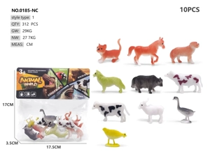 Solid PVC Farm Animals 10pcs