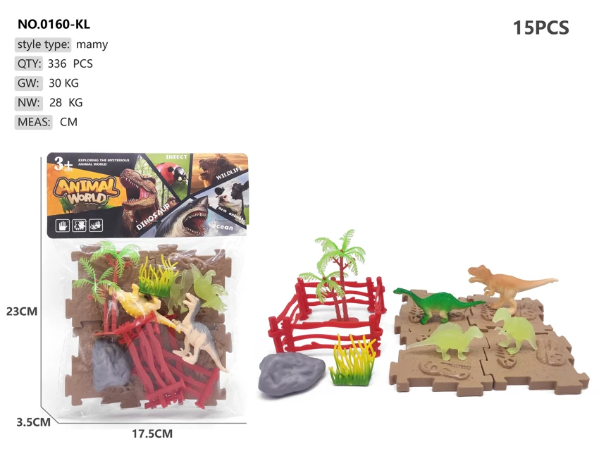 Solid PVC Dinosaur Scene 15pcs