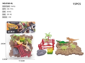 Solid PVC Dinosaur Scene 15pcs