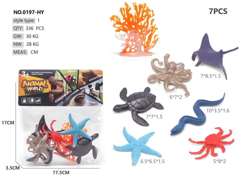 Solid Ocean Animals 7pcs